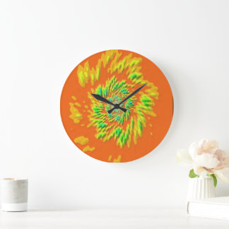 Grande Horloge Ronde Motif de mandala d'état propre quantique 