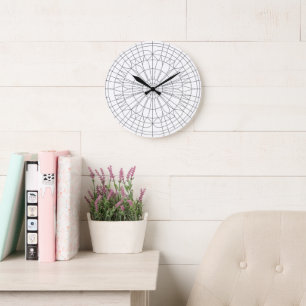Grande Horloge Ronde Motif de mandala géométrique