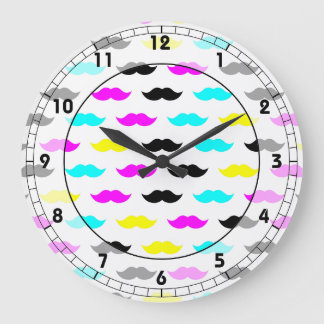 Grande Horloge Ronde MOTIF de moustache hippique CMYK