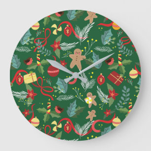 Grande Horloge Ronde Motif de Noël 5
