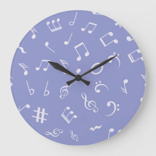 Grande Horloge Ronde Motif de notes musicales