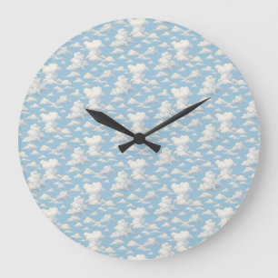 Grande Horloge Ronde Motif de nuage