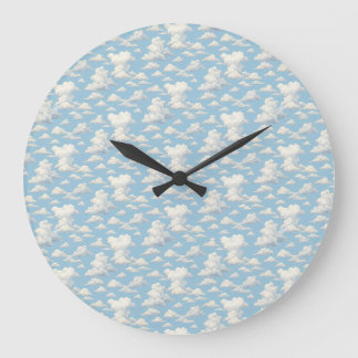 Grande Horloge Ronde Motif de nuage