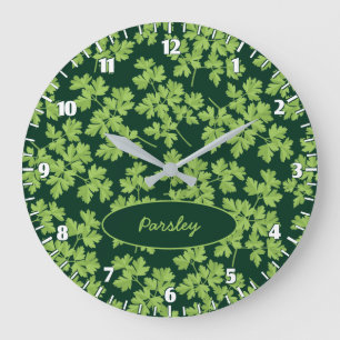 Grande Horloge Ronde Motif de persil