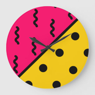 Grande Horloge Ronde Motif de PopArt