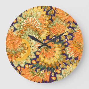 Grande Horloge Ronde motif de tissu vintage : texture de gros plan.