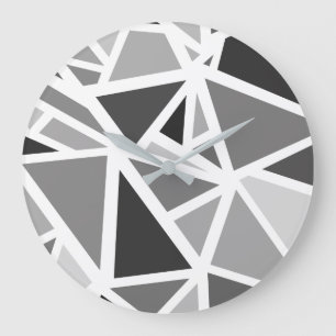 Grande Horloge Ronde Motif de triangles colorés 5