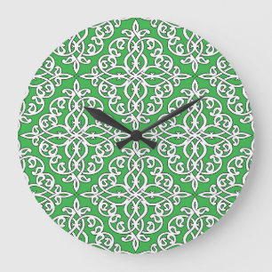 Grande Horloge Ronde Motif décoratif, design ethnique homogène.