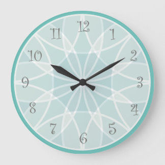 Grande Horloge Ronde Motif décoratif vert moderne