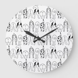 Grande Horloge Ronde Motif des boutons de chien