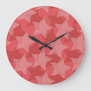 Grande Horloge Ronde Motif d'étoiles