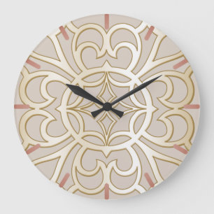 Grande Horloge Ronde Motif d'impression Jacquard