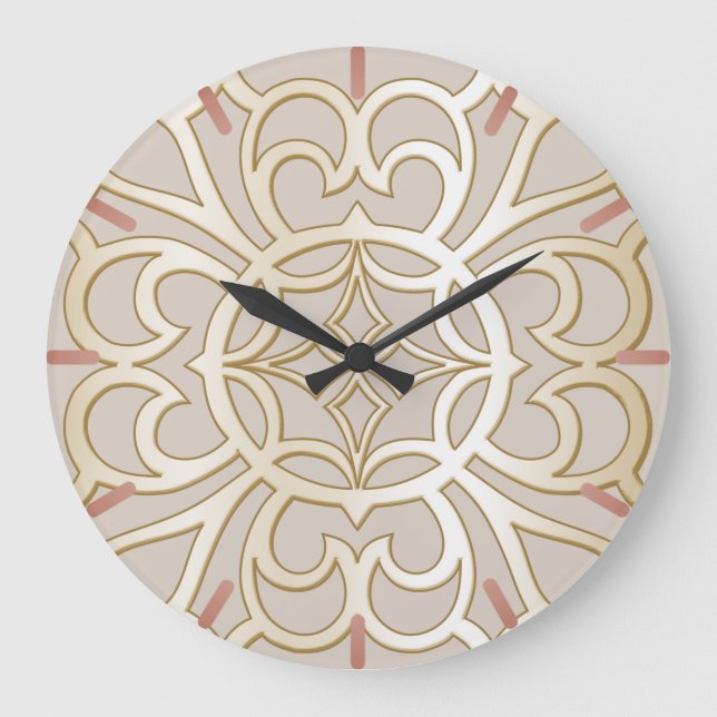 Grande Horloge Ronde Motif d'impression Jacquard (Recto)