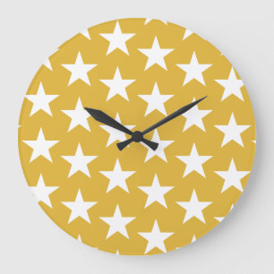 Grande Horloge Ronde Motif Étoiles 22