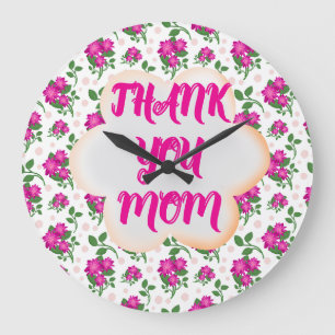 Grande Horloge Ronde Motif floral personnalisé et sur mesure 