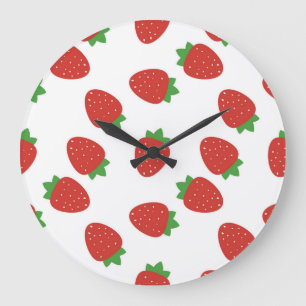 Grande Horloge Ronde Motif fraise