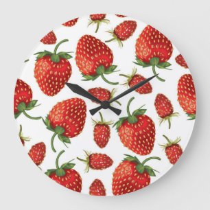Grande Horloge Ronde Motif fraise