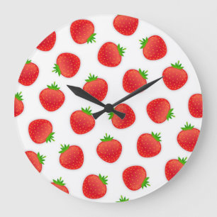 Grande Horloge Ronde Motif fraise