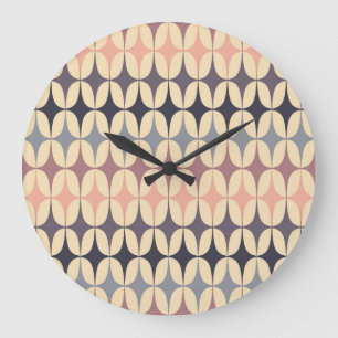 Grande Horloge Ronde Motif géométrique Abstrait des triangles rétro