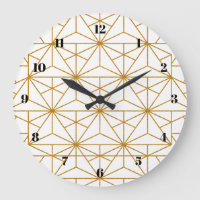 Motif géométrique Art déco blanc et or