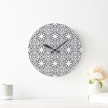 Motif géométrique floral noir et blanc