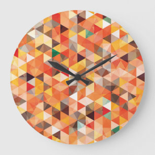 Grande Horloge Ronde Motif géométrique triangulaire Abstrait