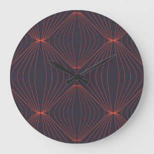 Grande Horloge Ronde motif graphique simple et élégant inspiré par N