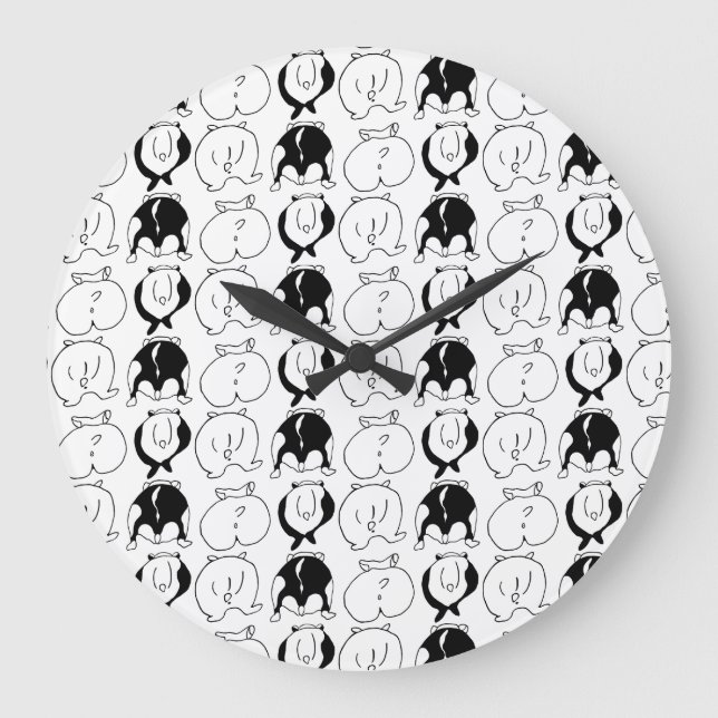 Grande Horloge Ronde Motif Hamster Butts (Recto)