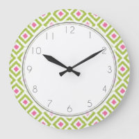Motif Ikat Diamant Vert et Rose