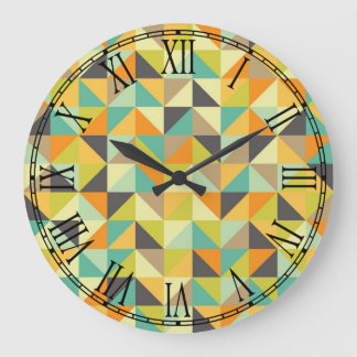 Grande Horloge Ronde Motif les années 70 rétro