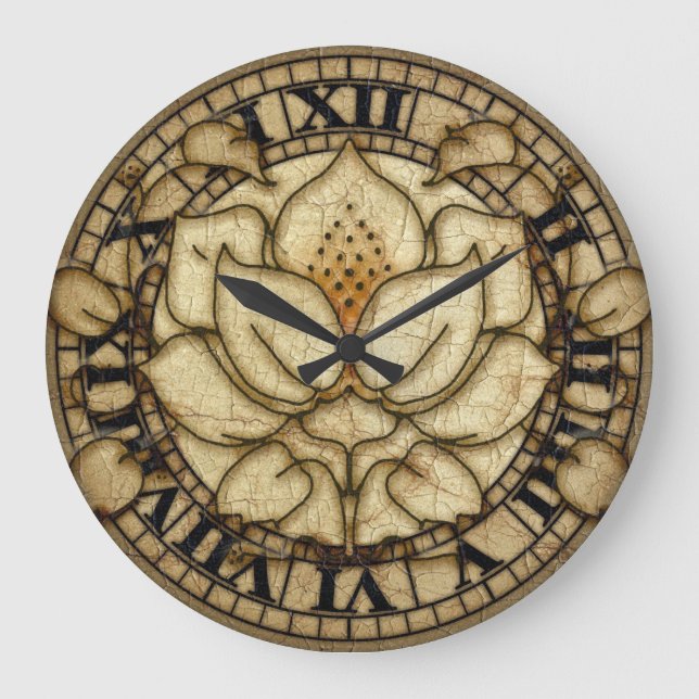 Grande Horloge Ronde Motif Lily Art Nouveau (Recto)