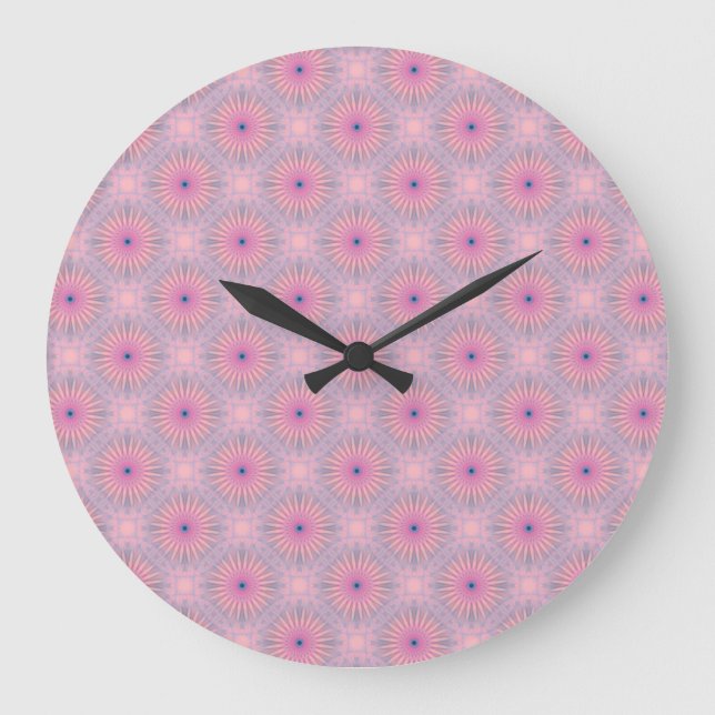 Grande Horloge Ronde Motif Mandala (Recto)