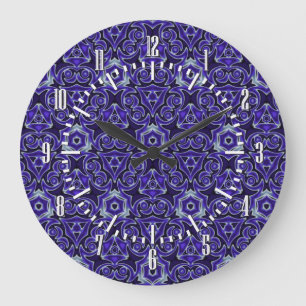 Grande Horloge Ronde Motif marocain de textile