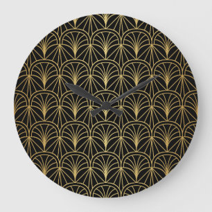 Grande Horloge Ronde Motif minimaliste géométrique Art déco