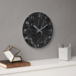 Grande Horloge Ronde Motif moderne et élégante en marbre noir gris<br><div class="desc">Elégante moderne marbre gris noir motif horloge murale.</div>