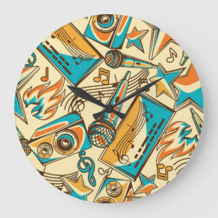 Grande Horloge Ronde Motif musical