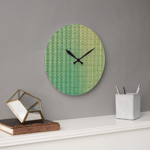 Grande Horloge Ronde Motif numérique géométrique abstrait moderne 1250