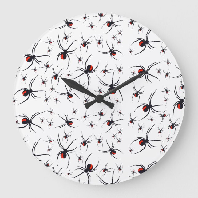 Grande Horloge Ronde Motif Red & Black Spider (Recto)