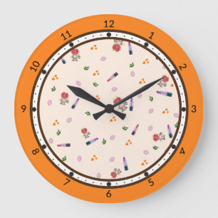 Grande Horloge Ronde Motif robots mignons