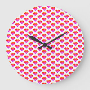 Grande Horloge Ronde Motif rouge
