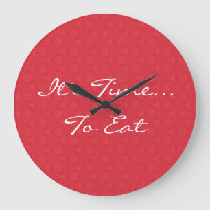 Grande Horloge Ronde Motif rouge de triangle d'étoile il est temps de