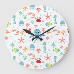 Grande Horloge Ronde motif Sea World