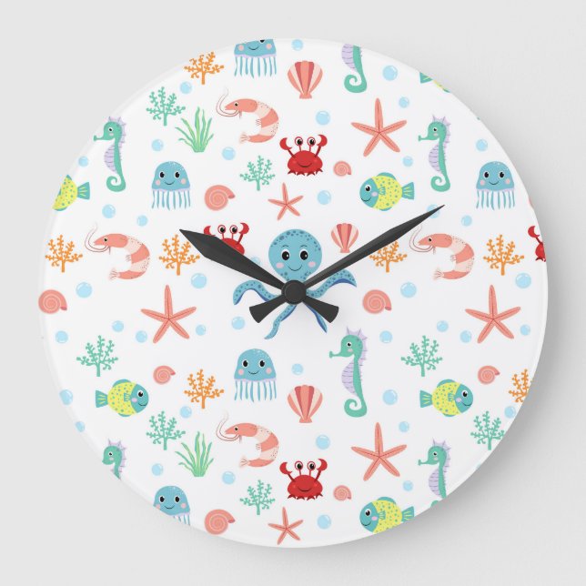 Grande Horloge Ronde motif Sea World (Recto)