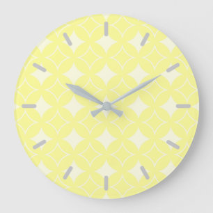 Grande Horloge Ronde Motif shippo jaune citron