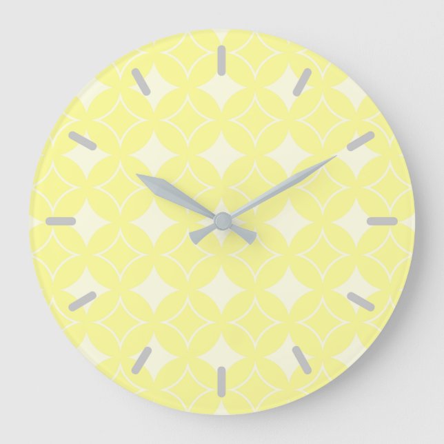 Grande Horloge Ronde Motif shippo jaune citron (Recto)