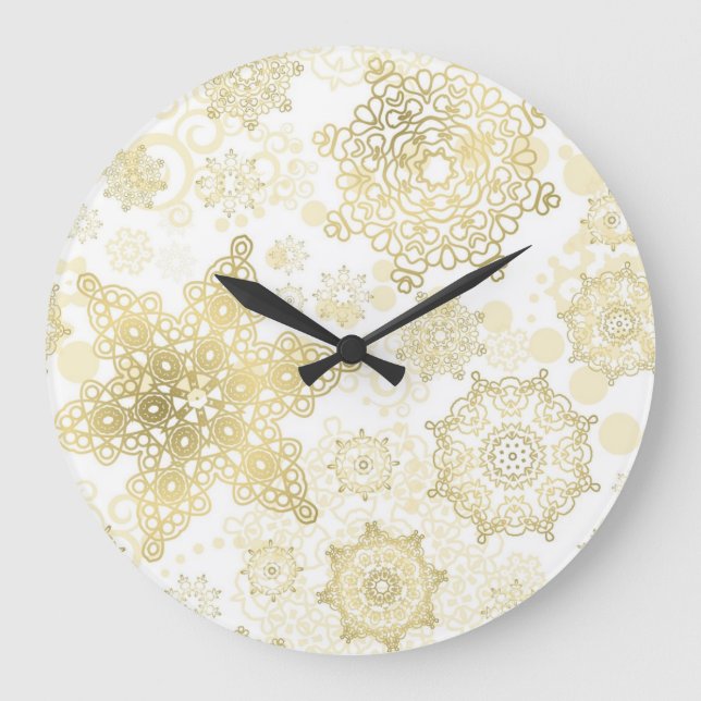 Grande Horloge Ronde Motif Snowflake (Recto)