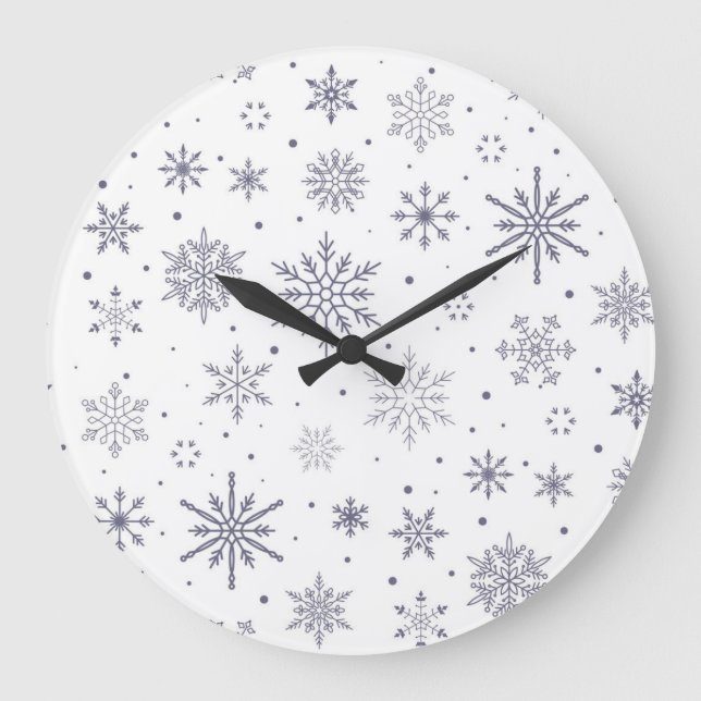 Grande Horloge Ronde Motif Snowflake (Recto)