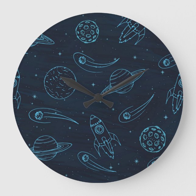 Grande Horloge Ronde Motif spatial (Recto)