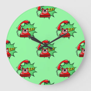 Grande Horloge Ronde Motif téléphonique : Fashion Fun