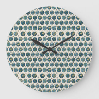 Grande Horloge Ronde Motif terrestre